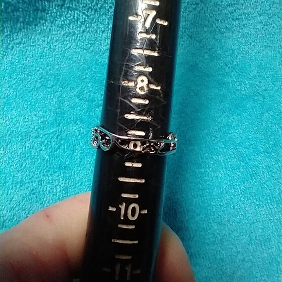 Goldtone rose silvertone band flower floral ring - Picture 2 of 5